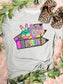 Adult  Peace Out Grade Neon Grey Tee