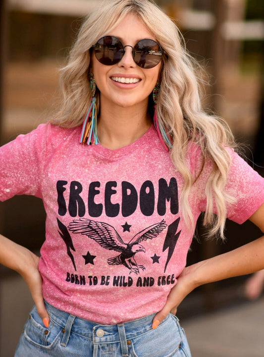 Freedom Born to be Wild and Free Pink Splatter