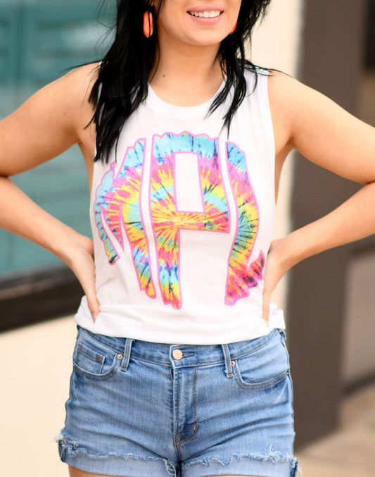 Tie Dye Mono White Tank