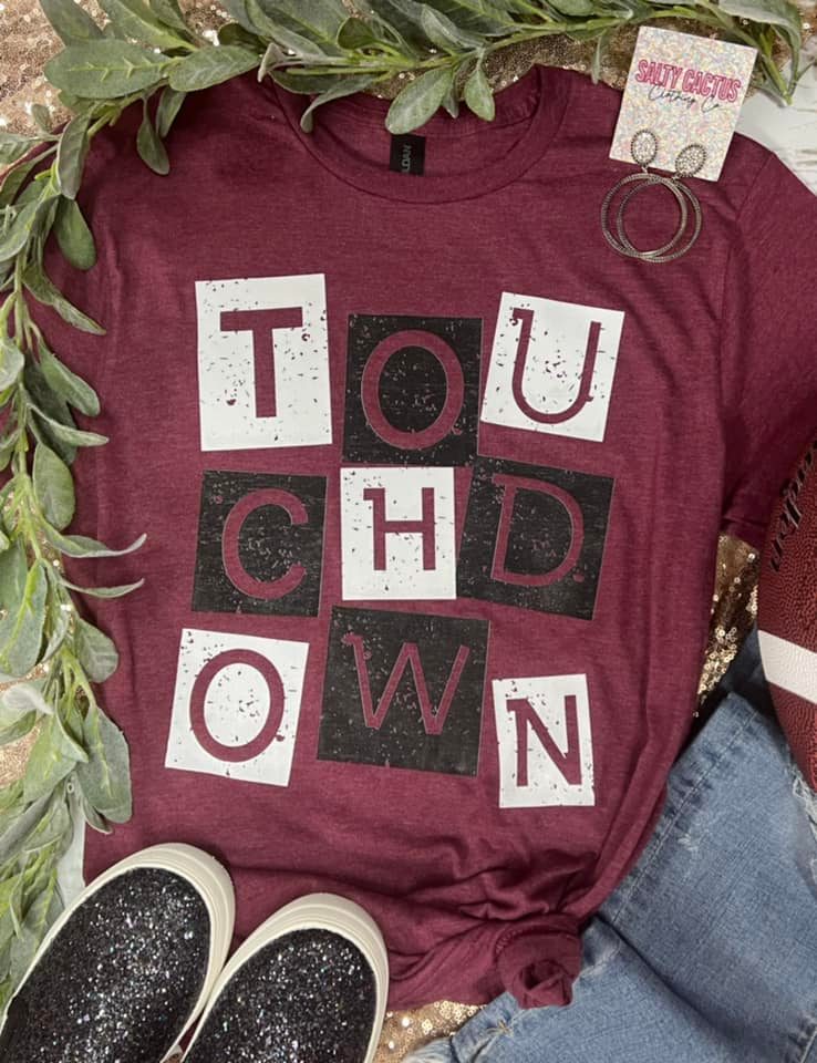 Touchdown Screen Printed Colored Tees