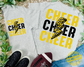 Lightning Bolt Leopard CHEER Grey Tees