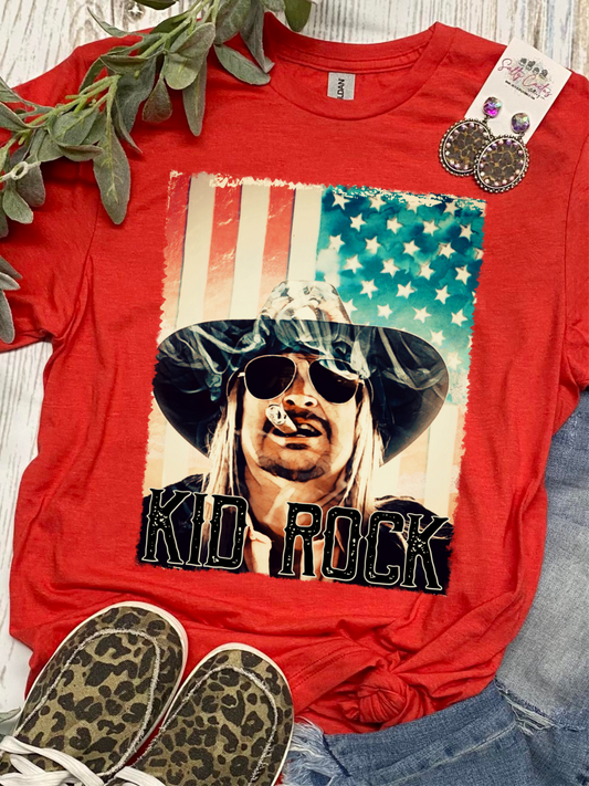 FJB Kid Rock Direct To Garment Red tee