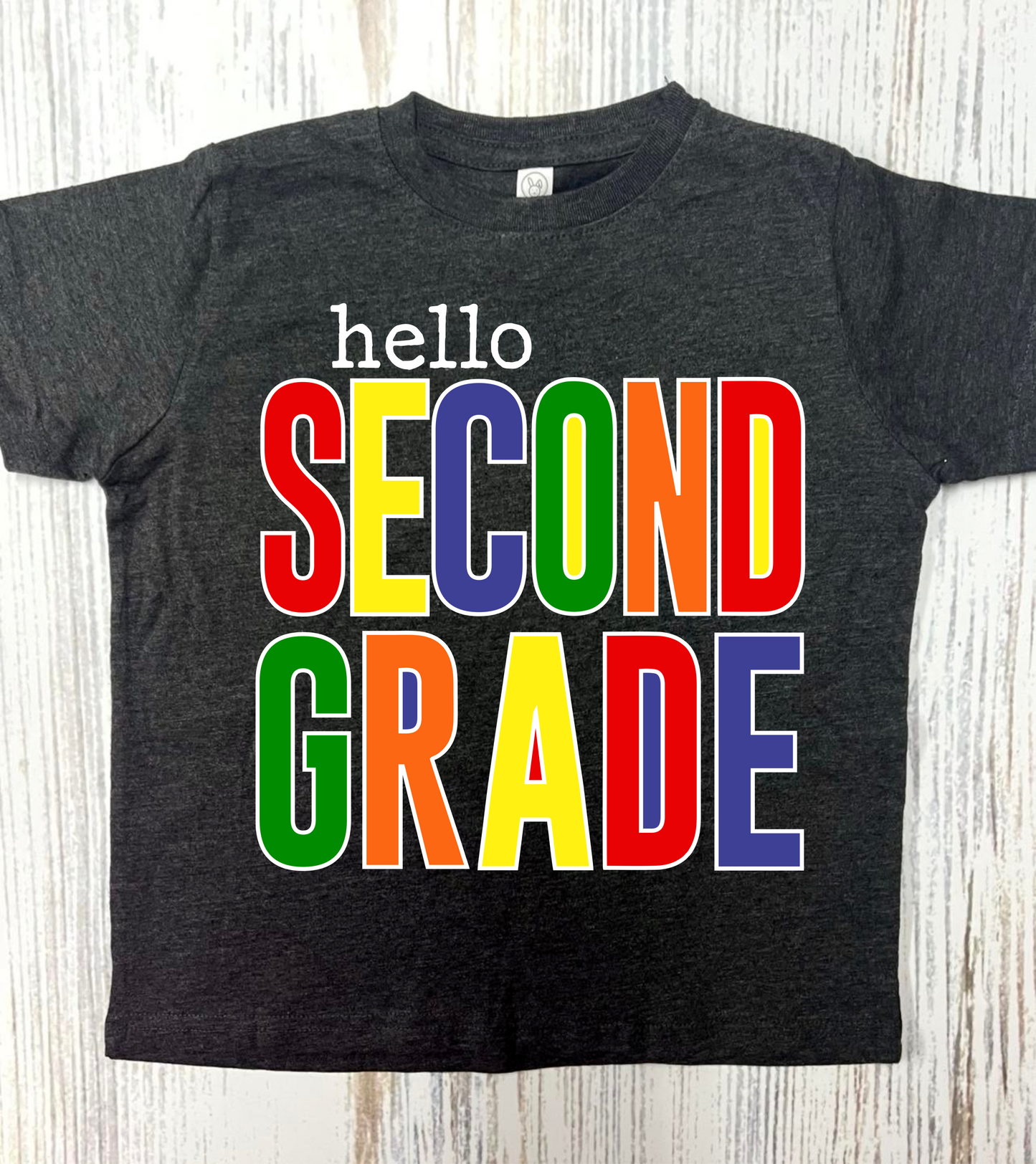 Boys Hello School Grade Dark Grey Tees