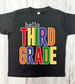 Boys Hello School Grade Dark Grey Tees