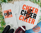 Kids Lightning Bolt Leopard CHEER Grey Tees