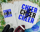 Lightning Bolt Leopard CHEER Grey Tees