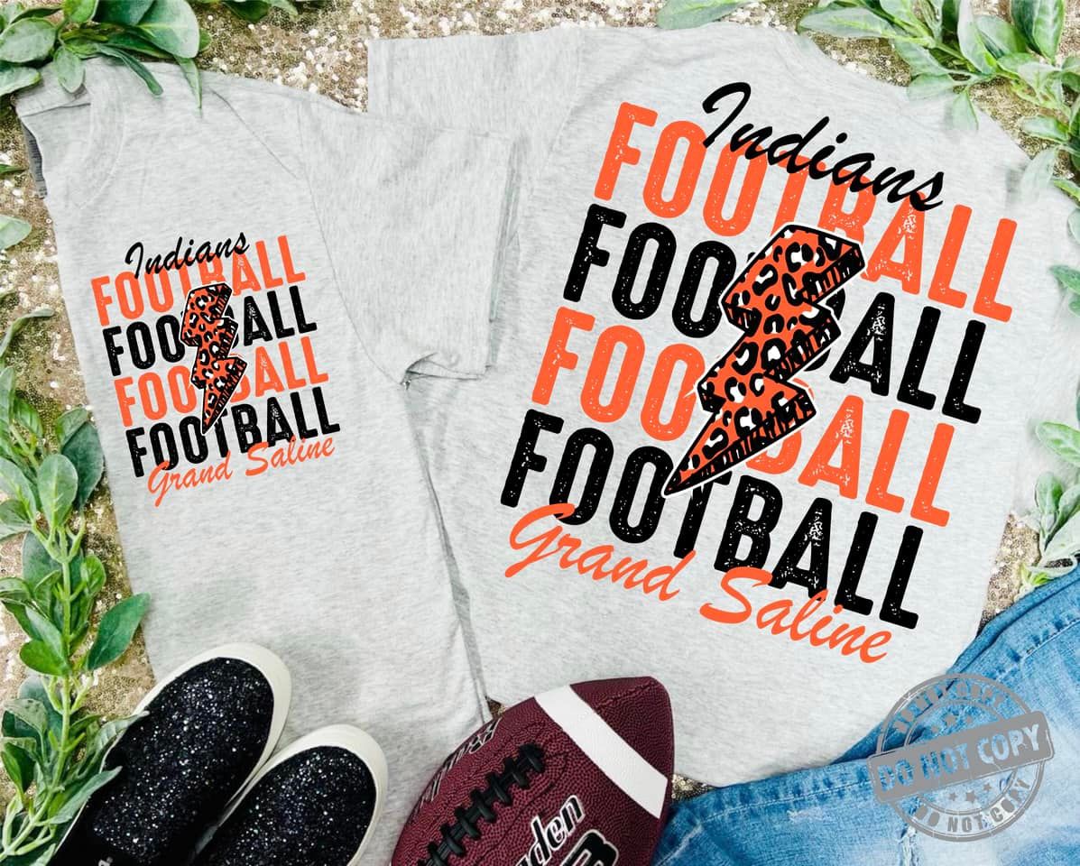 Kids Custom FOOTBALL Lightning Bolt Tees