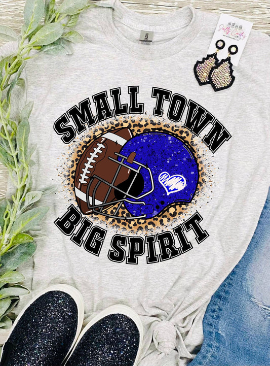 Small Town Big Spirit Football Grey Tee