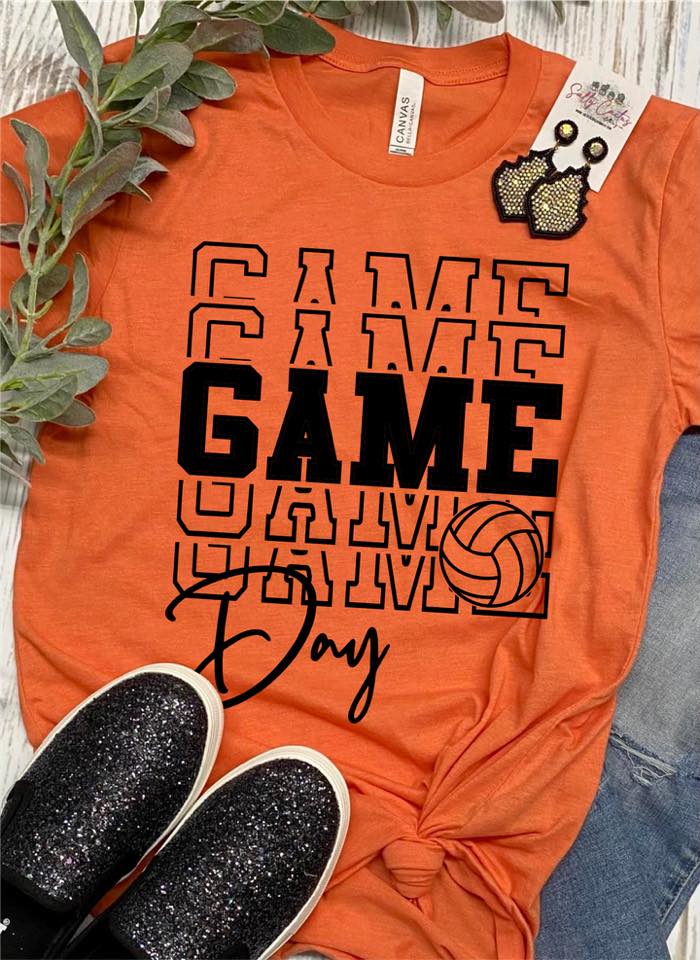 Game Day Game Day Volleyball Colorful Tees