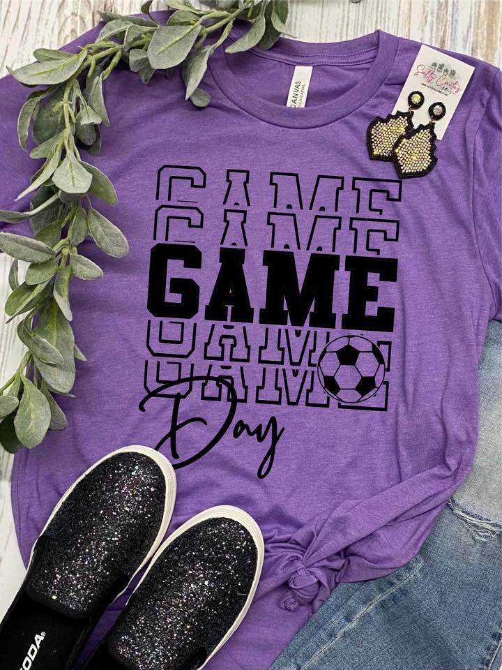 Game Day Game Day Soccer Colorful Tees