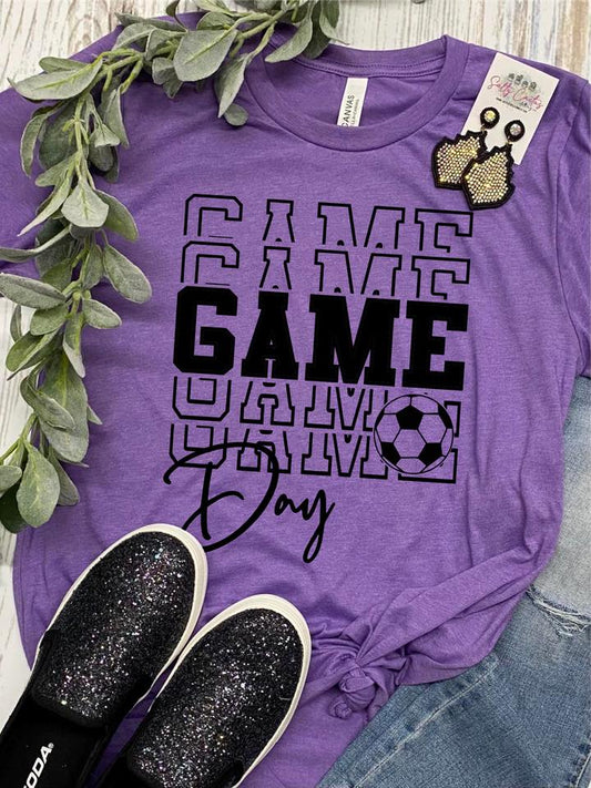 Game Day Game Day Soccer Colorful Tees