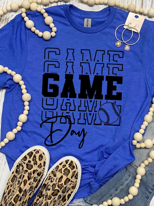 Game Day Game Day Baseball/Softball Colorful Tees