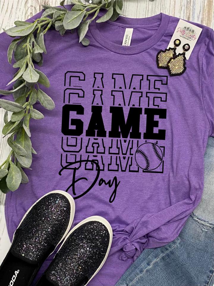 Game Day Game Day Baseball/Softball Colorful Tees