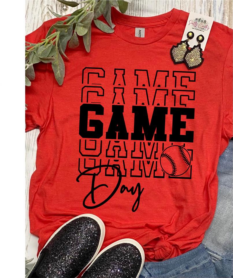 Game Day Game Day Baseball/Softball Colorful Tees