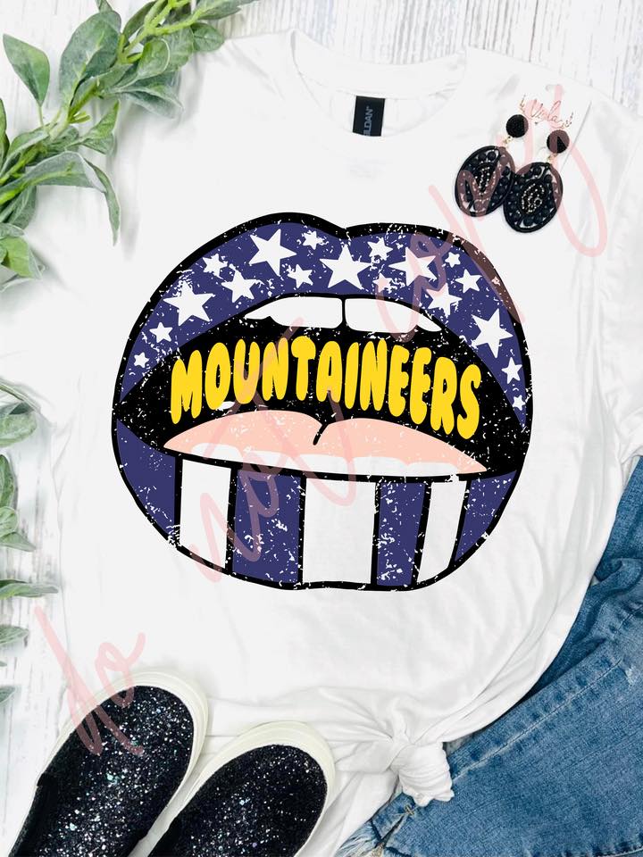 Kids Lips Stars and Stripes White Tee