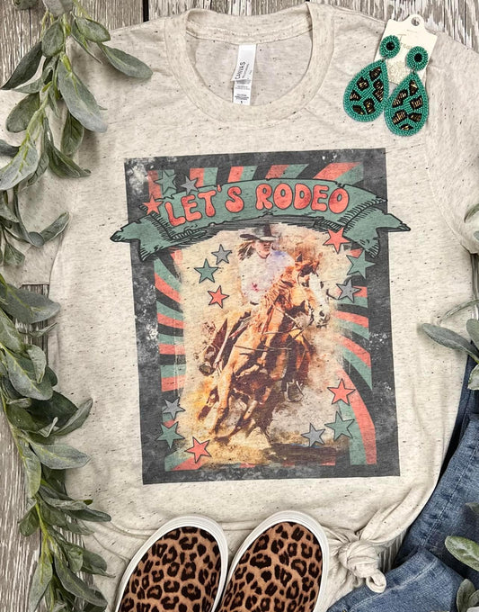 Let's Rodeo Oatmeal Tee