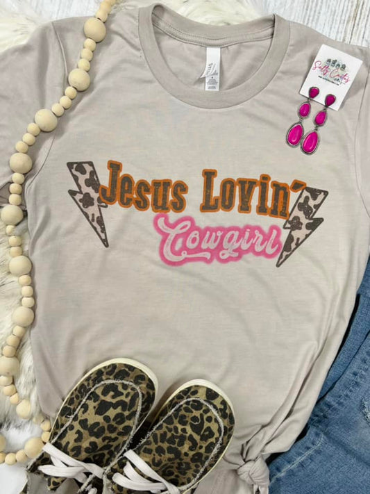 Jesus Loving Cowgirl Tan Tee