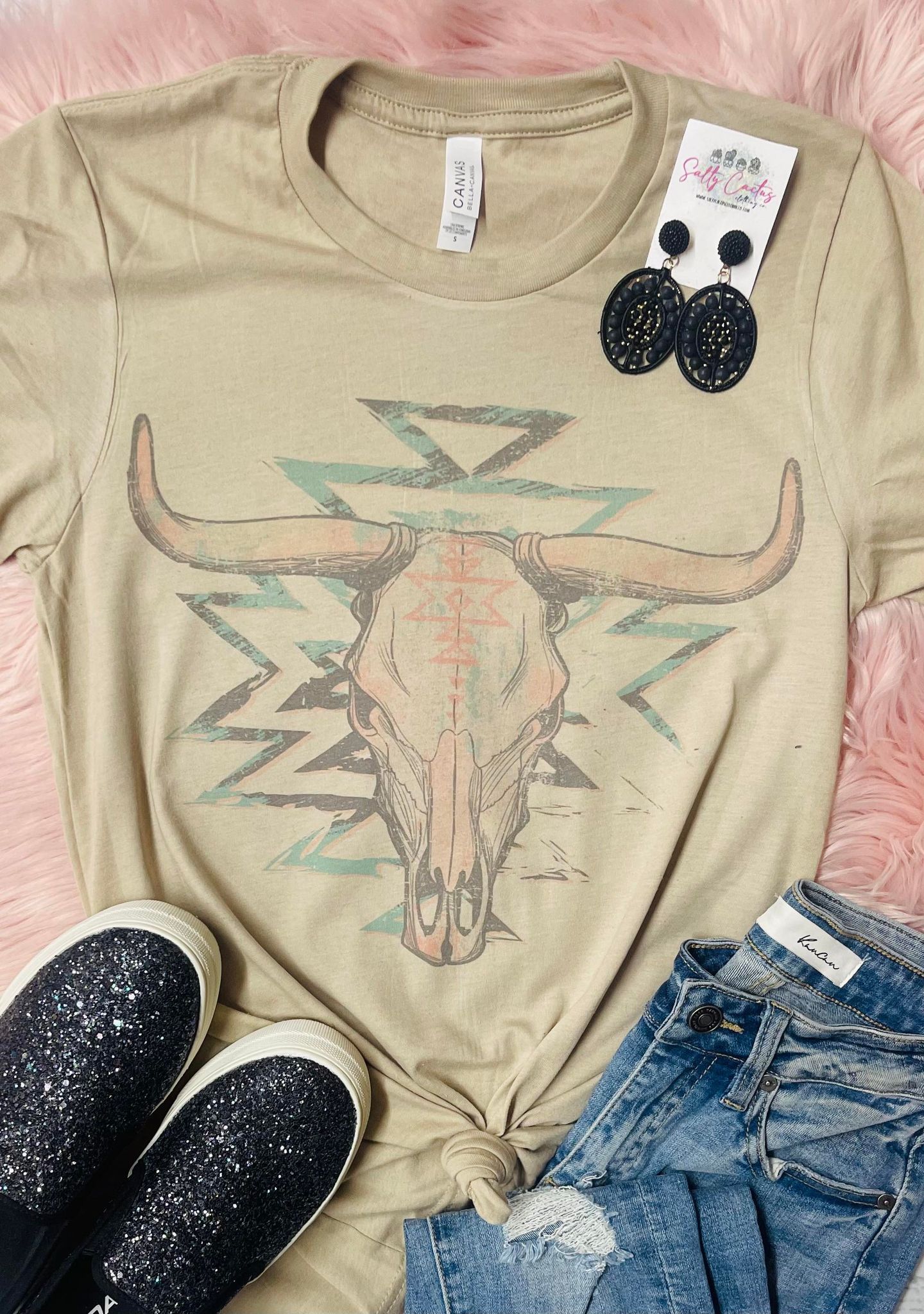 Tribal Skull Tan Tee