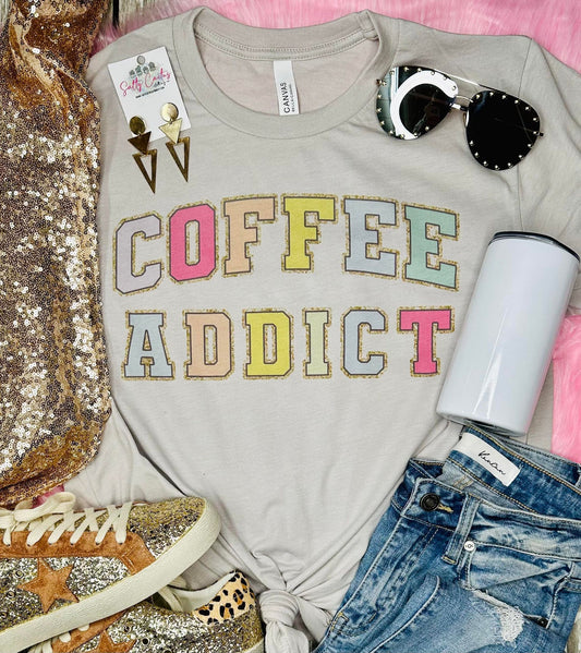 Coffee Addict Colorful Stone Tee