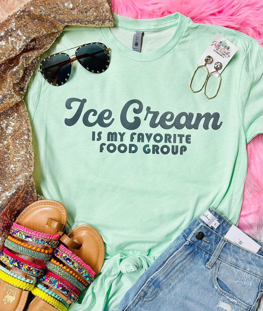 Ice Cream is my Favorite Food Group Mint Tee