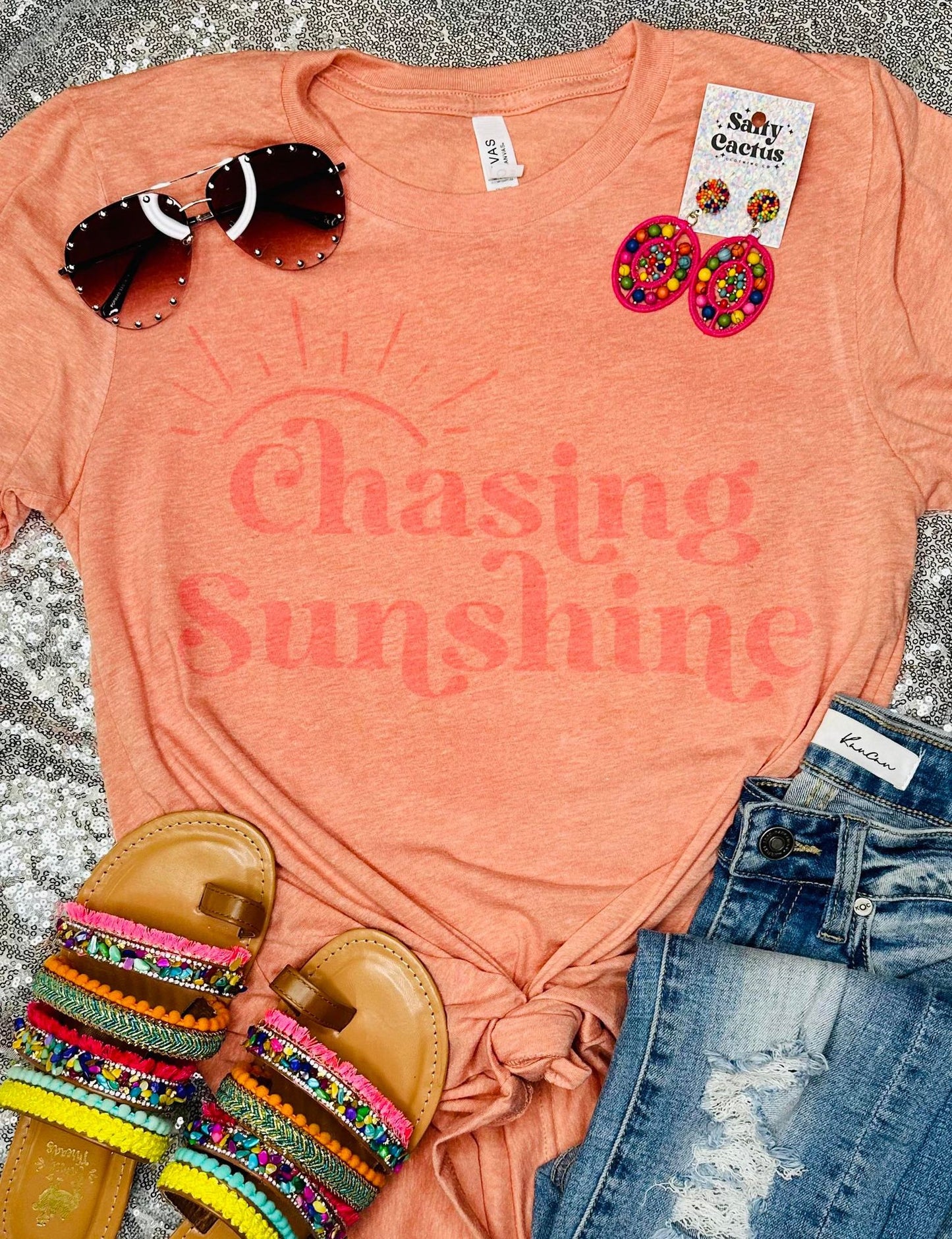 Chasing Sunshine Heather Sunset Tee