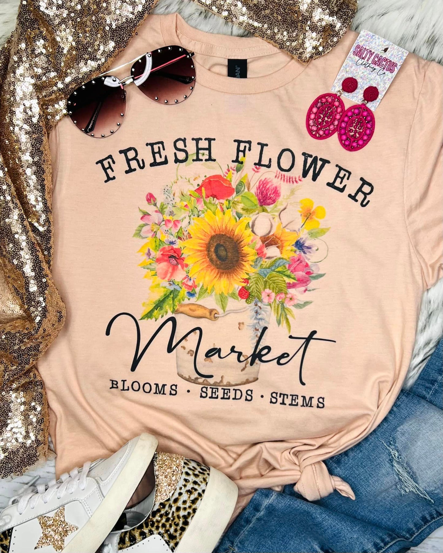 Fresh Flower Market Peach Tee