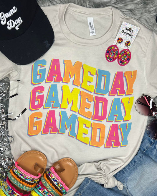 Gameday Colorful Tan/ Charcoal Grey Tee