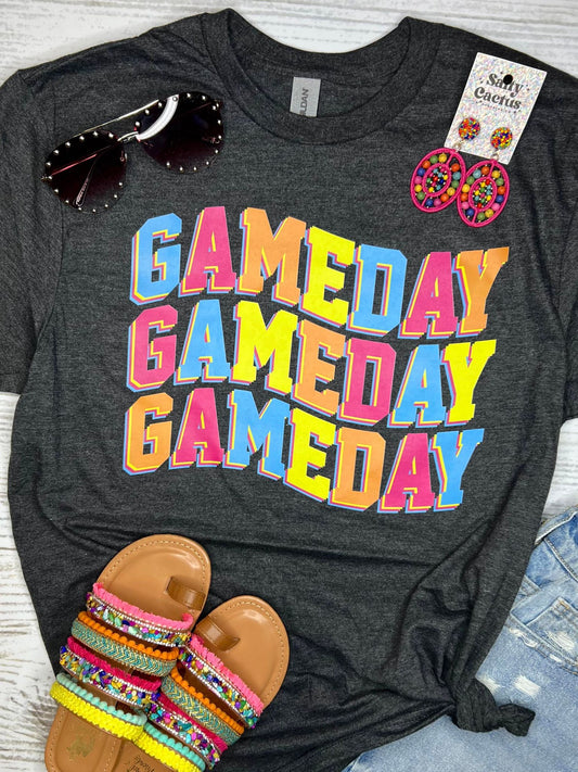 Gameday Colorful Tan/ Charcoal Grey Tee