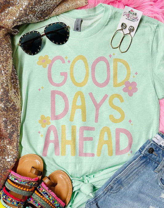 Good Days Ahead Flower Mint Tee