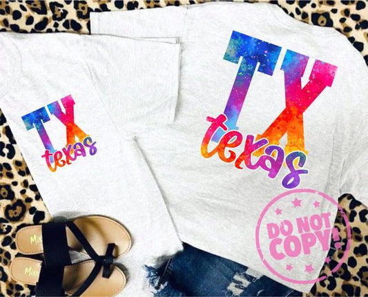 Kids Tie Dye State Tees