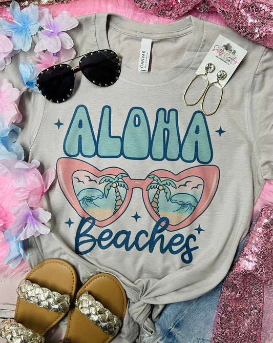 Aloha Beaches Sunglasses Stone Tee