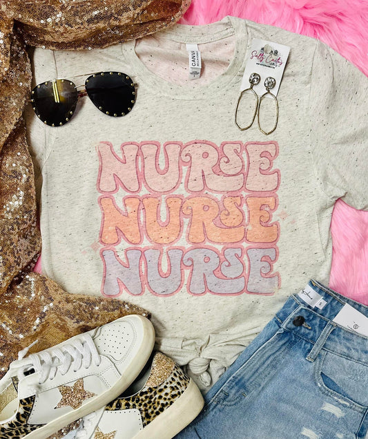 Nurse Grunge Boho Oatmeal Tee