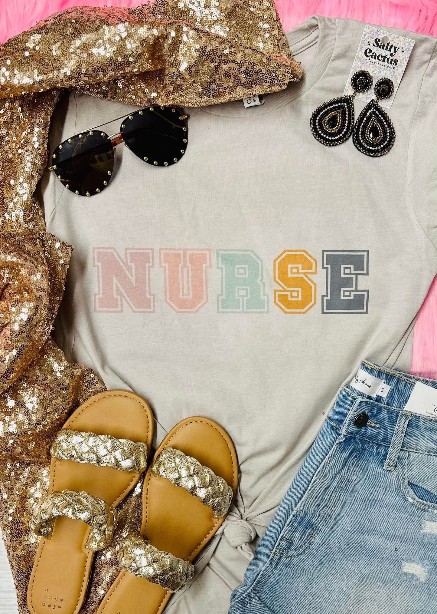 Nurse Pastel Retro Stone Tee