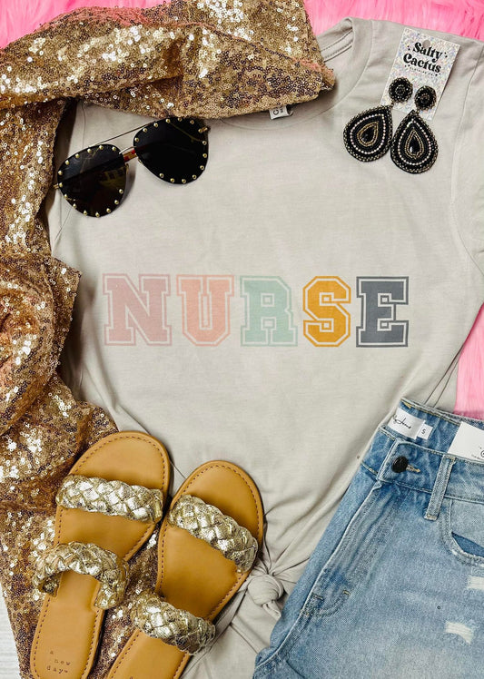 Nurse Pastel Retro Stone Tee