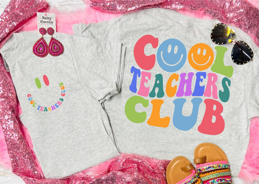 Cool Teachers Club Colorful Grey Tee