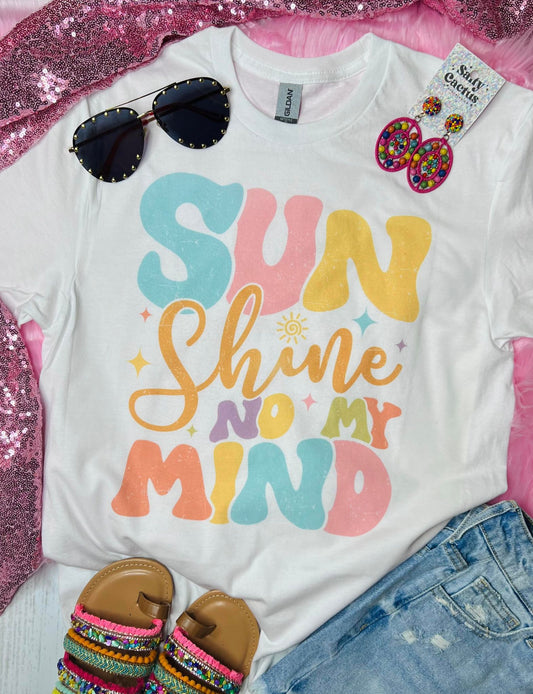 Sunshine On My Mind Retro Colorful White Tee