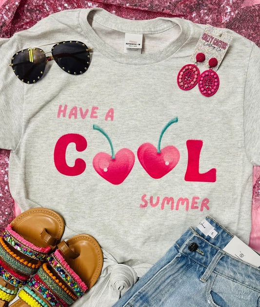 Have a Cool Summer Cherries Grey Tee