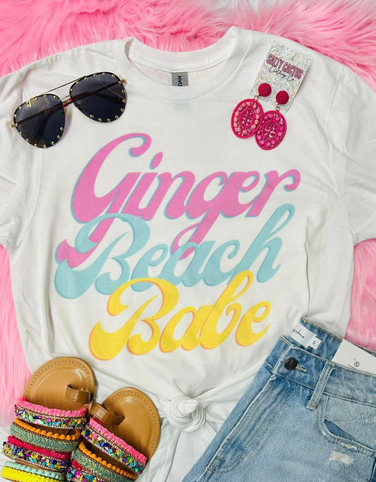 Ginger Beach Babe White Tee