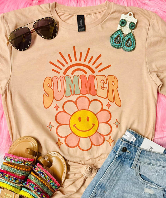 Summer Flower Peach Tee