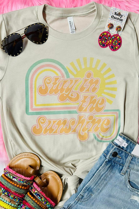 Stay In The Sunshine Tan Tee