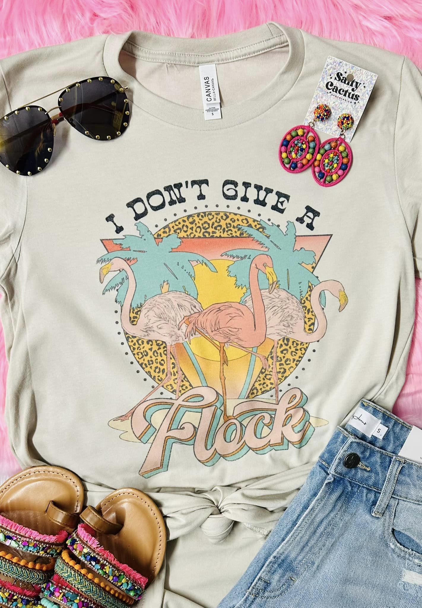 I Don't Give A Flock Retro Tan Tee