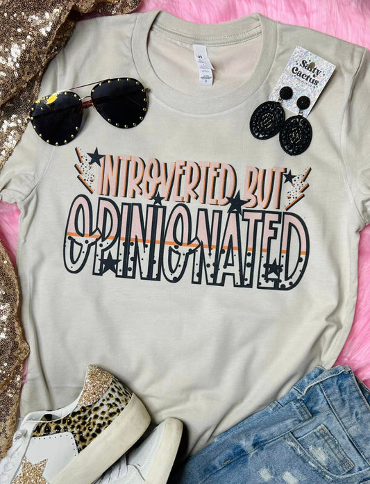 Introverted But Opinionated Tan Tee