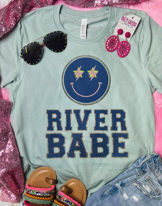 River Babe Smiley Dusty Blue