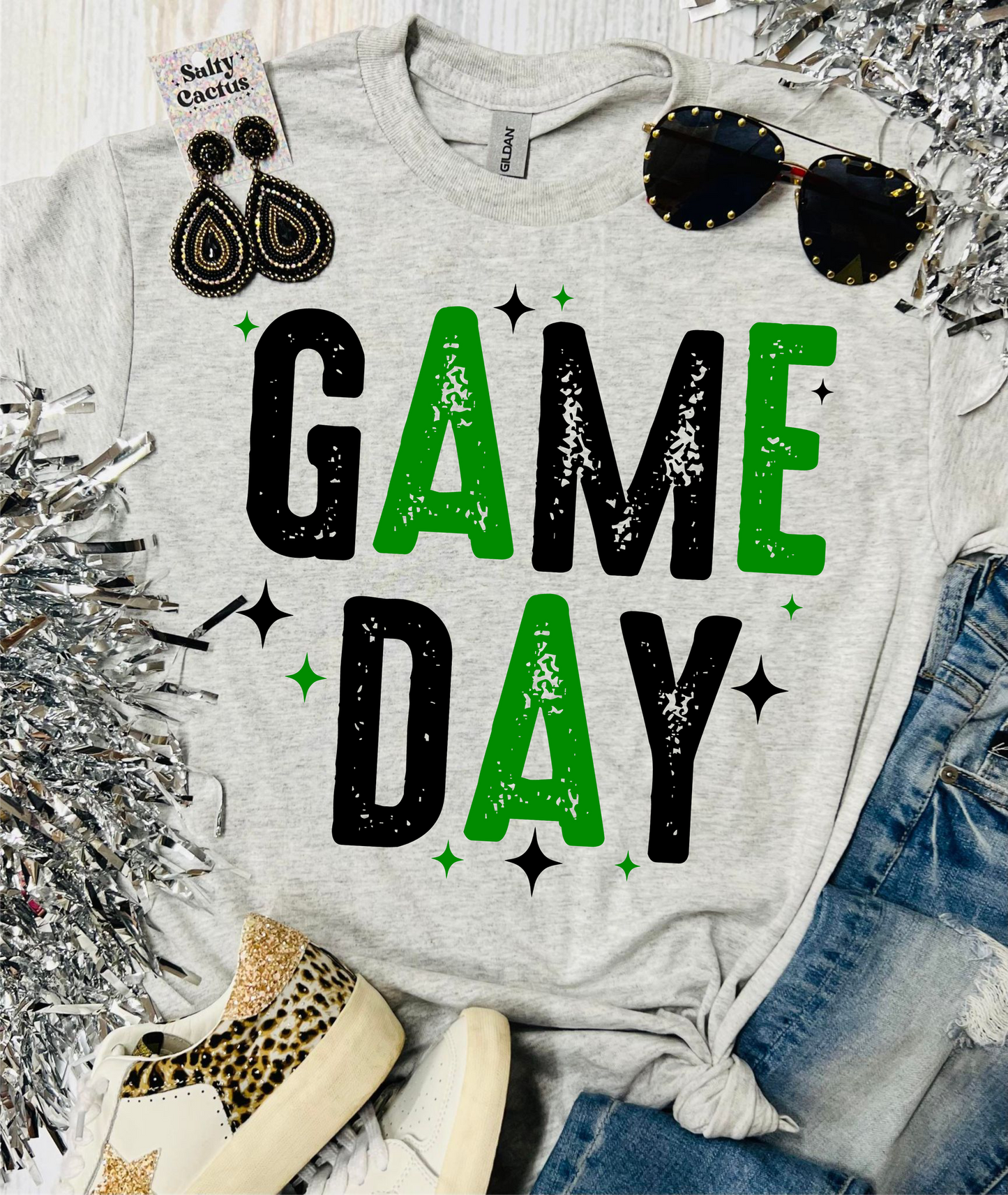 Rustic Gameday Stars Grey Tee