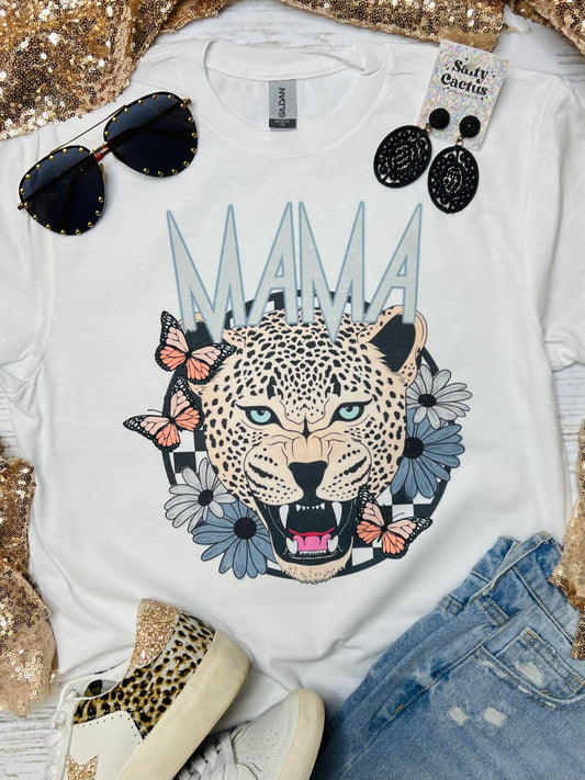 Mama Tiger Floral White Unisex Tee