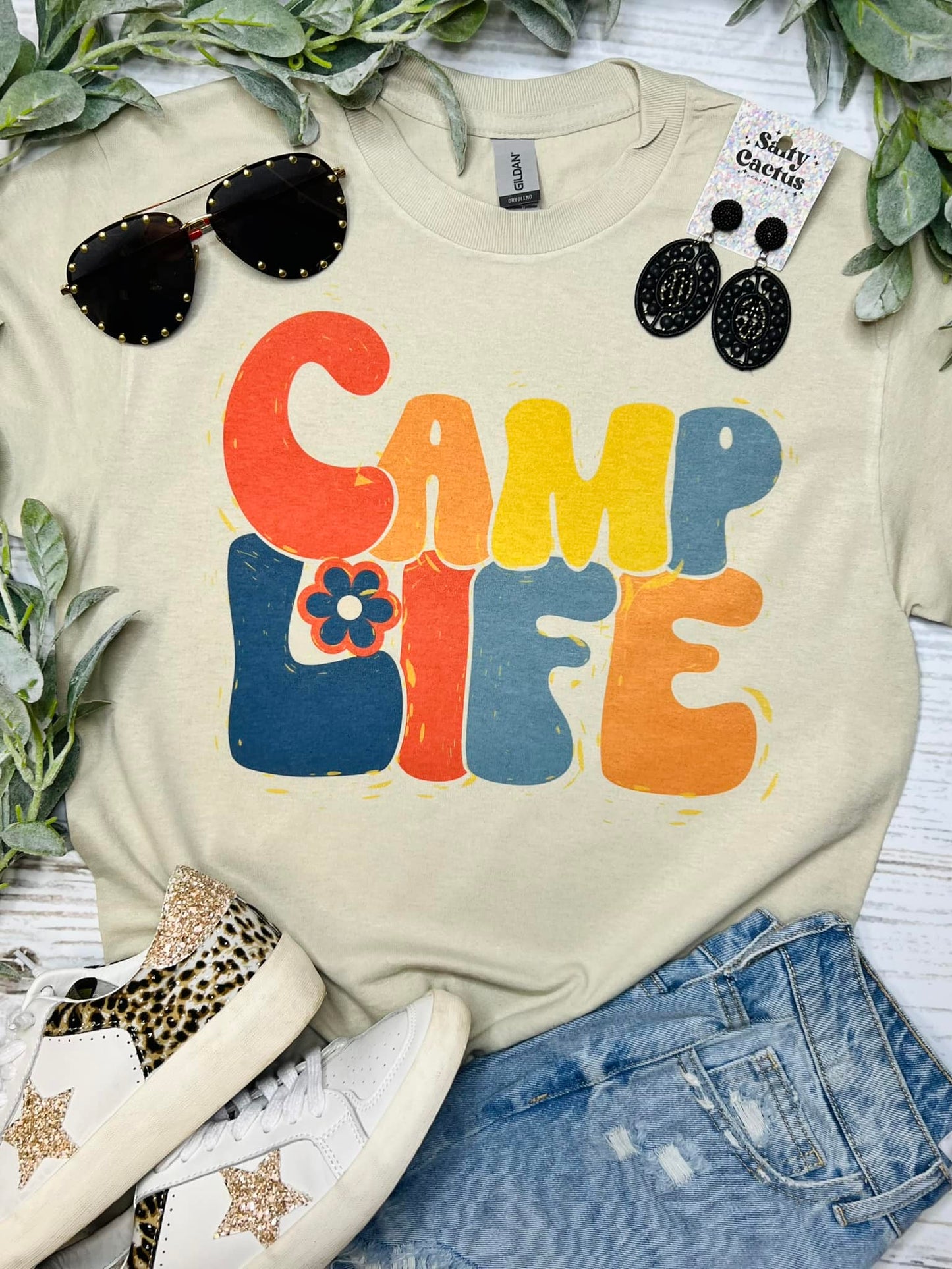 Camp Life Tan Tee