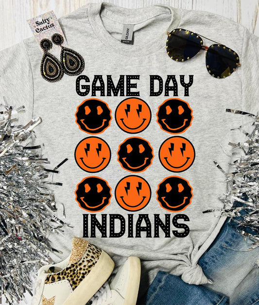 Game Day Mascot Smiley Ash Grey Tee