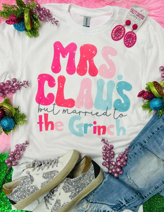 Retro Pink Mrs. Claus But Married To The Grinch White