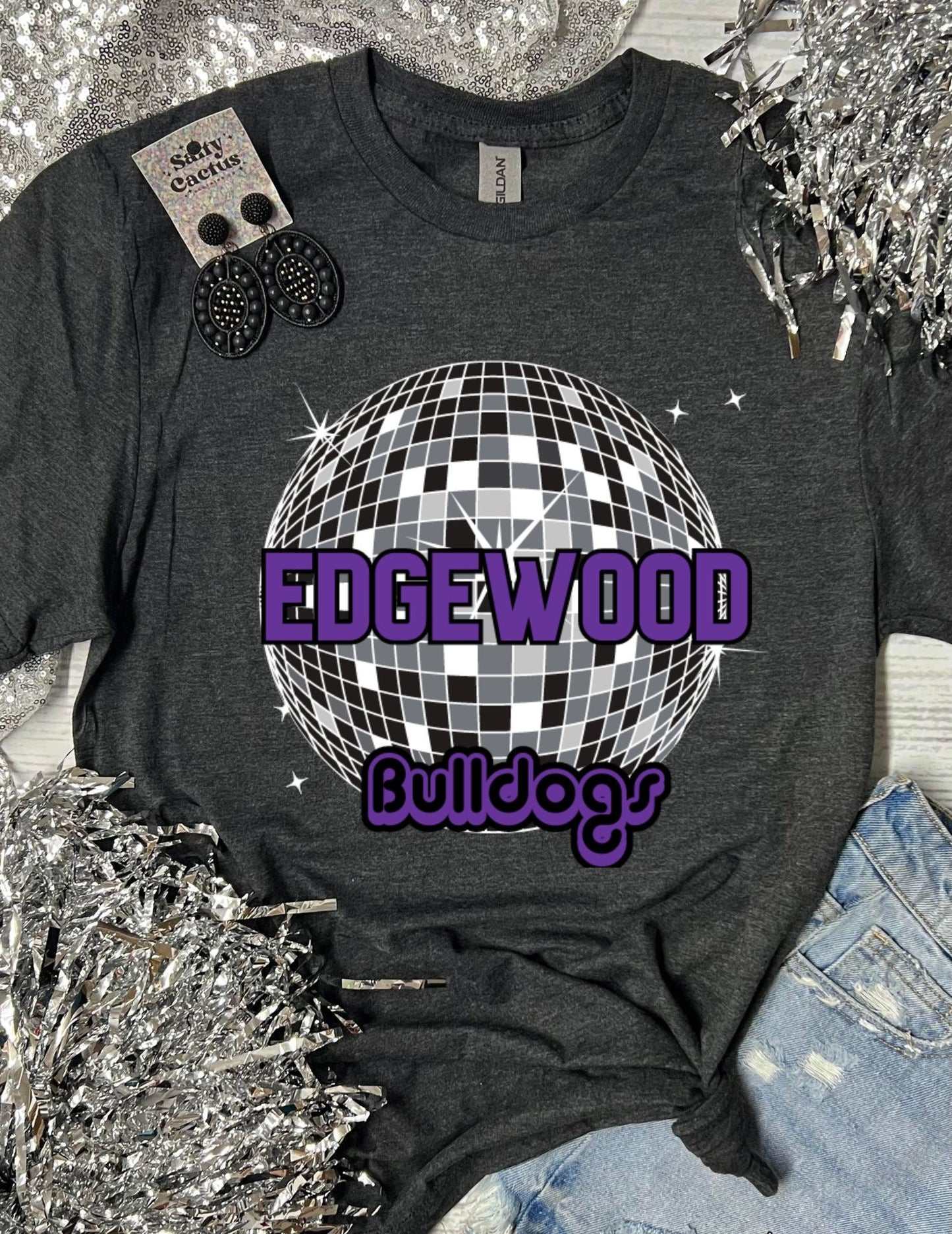 *DTG* Disco Retro Spirit Dark Grey Tee