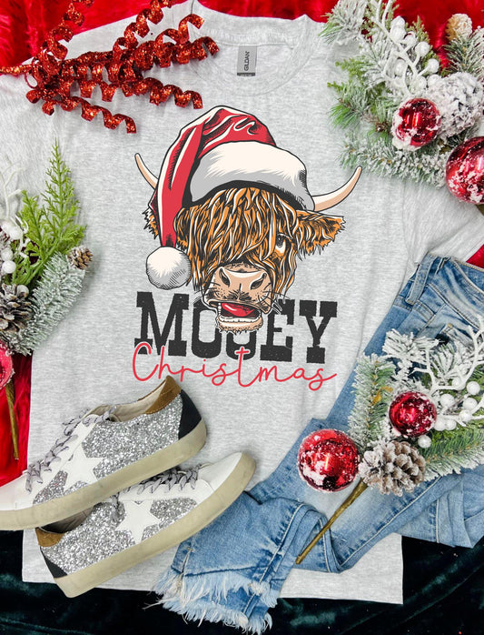 Mooey Christmas Ash Grey Tee